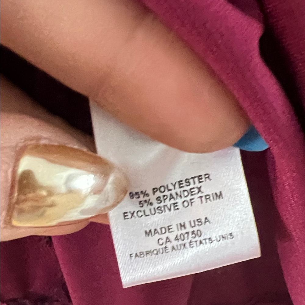 Sold-Elegant Burgundy Blouse with Beaded Neckline - Picture 4 of 4